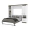 Bestar Orion 98W Full Murphy Bed with Narrow Storage Solutions (99W), White & Walnut Grey 116861-000017 - alternate 9
